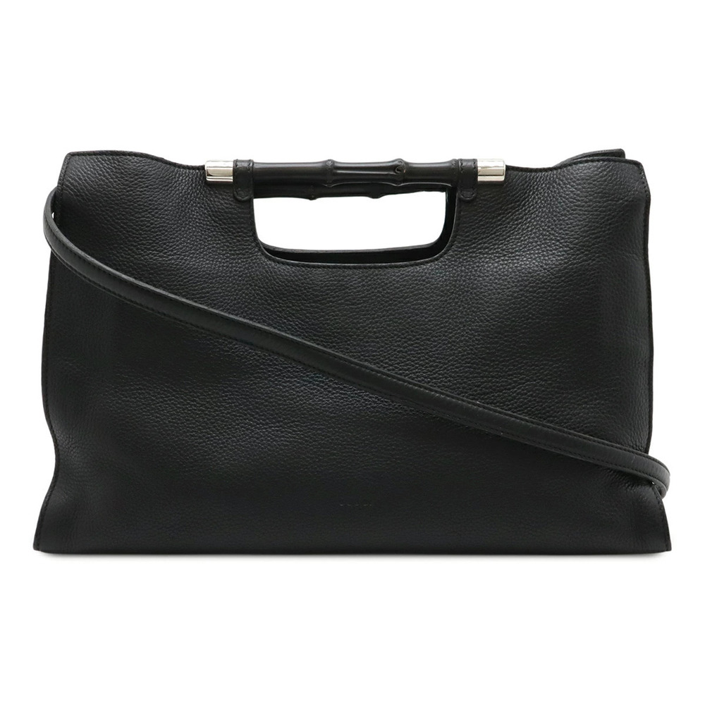 Gucci Bamboo 2way Shoulder Bag Leather Black